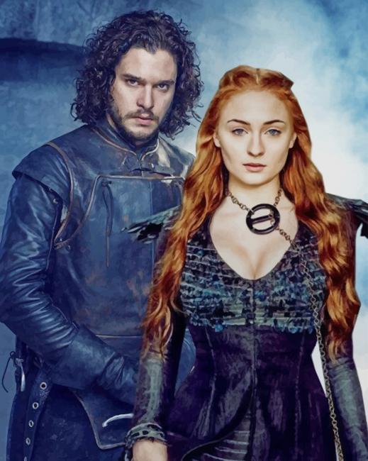 Sansa and Jon Snow paint by numbers