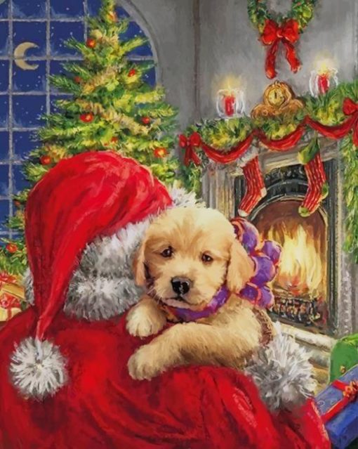 Santa And His Dog paint By numbers