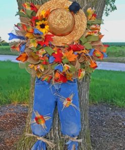 Scarecrow Wreaths Halloween paint by numbers