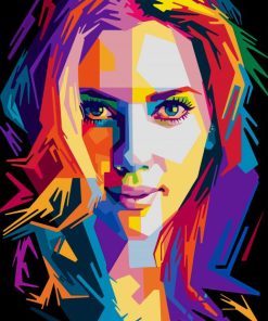 Scarlett Johansson Pop Art paint by numbers