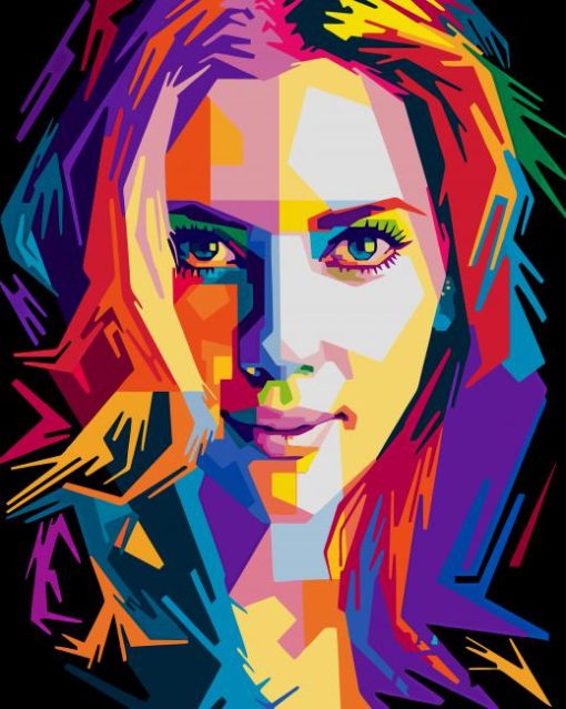 Scarlett Johansson Pop Art paint by numbers