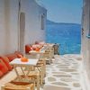 Seaside Cafe Mykonos Greece paint by numbers