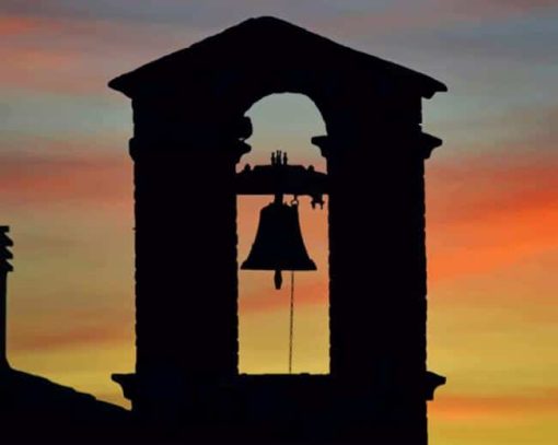 Silhouette Bell Sunset paint by numbers