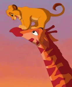 Simba And Giraffe paint by numbers