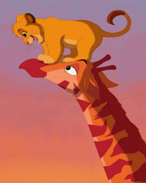 Simba And Giraffe paint by numbers