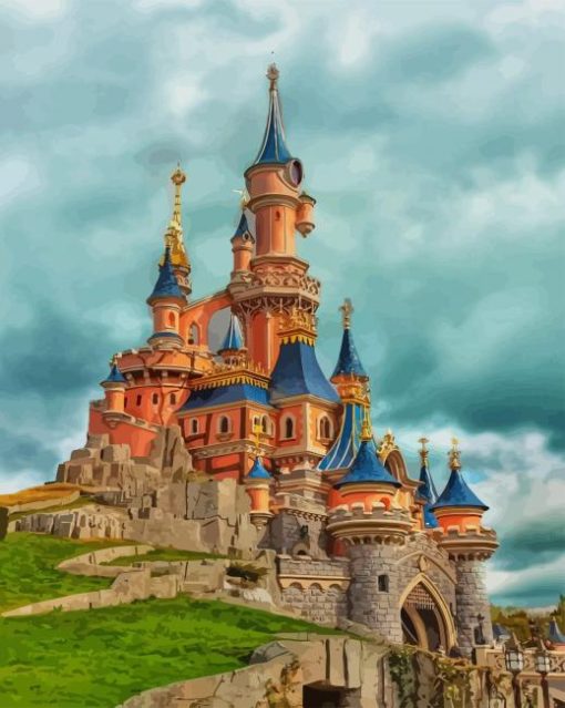 sleeping beauty castle paint by numbers