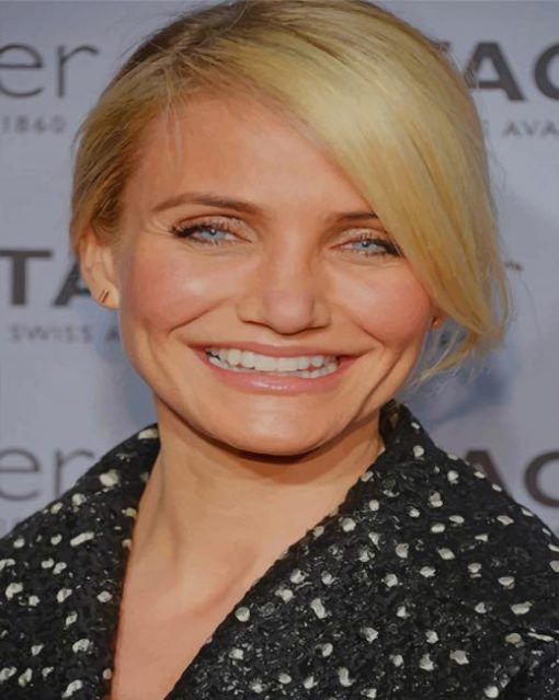 Smiling Cameron Diaz paint by number