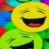 Smiling Colorful Emojis paint by numbers