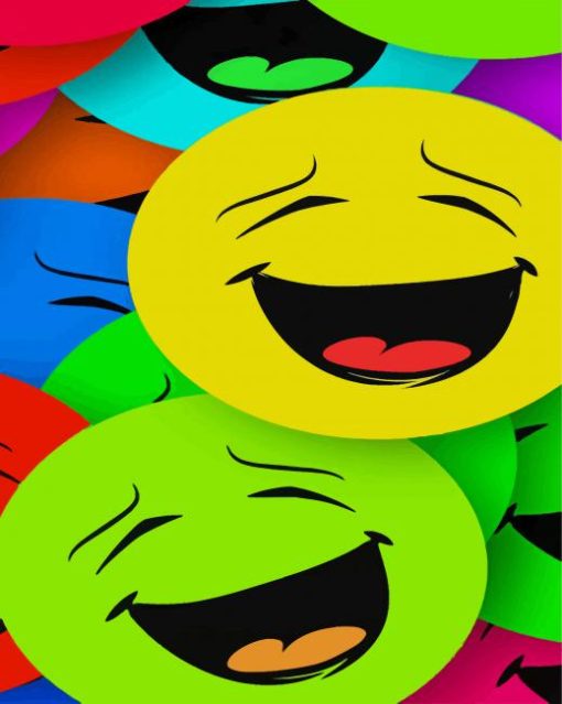 Smiling Colorful Emojis paint by numbers