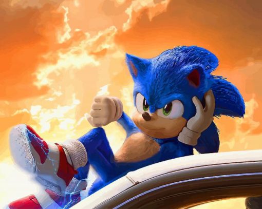 Sonic The Hedgehog movie paint by number