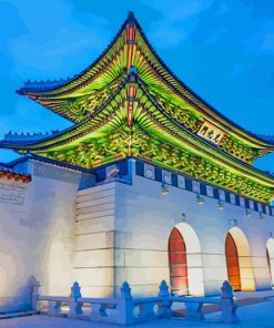 South Korea Gwanghwamun Gate paint by number