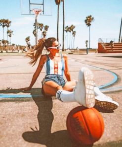 basket ball sport girl painting by numbers