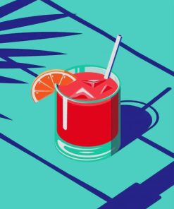 Summer Cocktail Pop Art paint by numbers