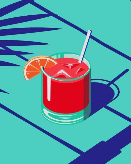 Summer Cocktail Pop Art paint by numbers