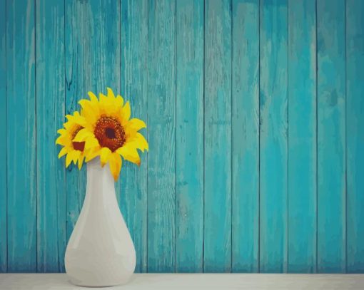 Sunflowers In Vase paint by number