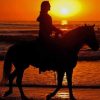 Sunset Horse Ride on The Beach paint by numbers