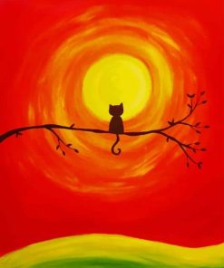 Sunset Kitty paint by numbers