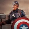Superhero Captain America paint by number