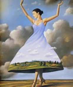 surreal woman dress art paint by number