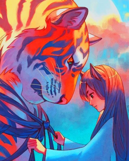 Tiger Anime Art paint by number