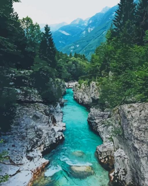 Triglav National Park Slovenia paint by numbers