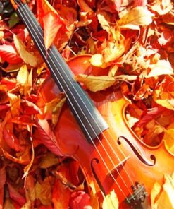 Violin Under Sunny Leaves paint by numbers