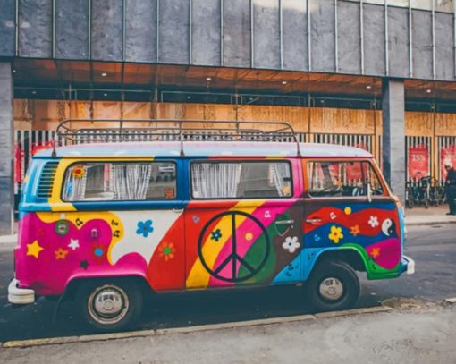 Hippie Volkswagen Van paint by numbers