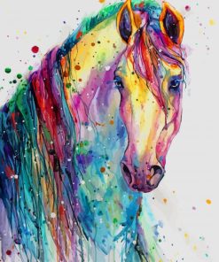 Watercolor Horse paint by number