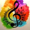 Watercolor Music Note paint by number