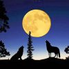 Wolves Howling To The Moon paint by numbers