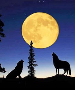 Wolves Howling To The Moon paint by numbers