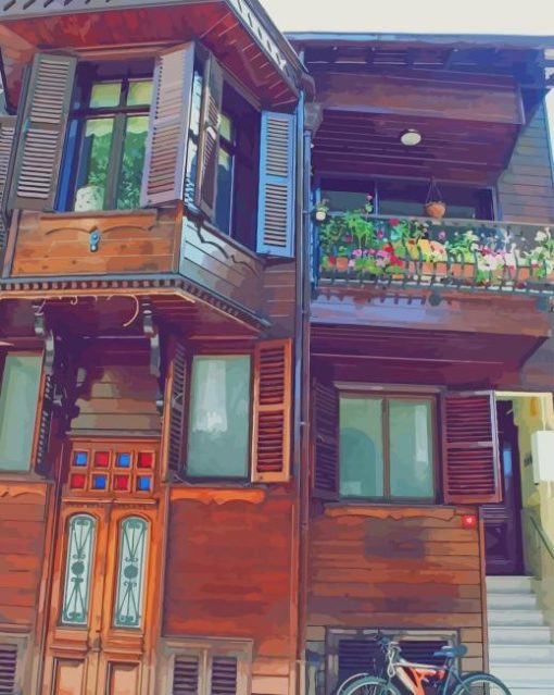 Wood House In Turkey paint by numbers