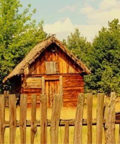wooden cabin paint by number