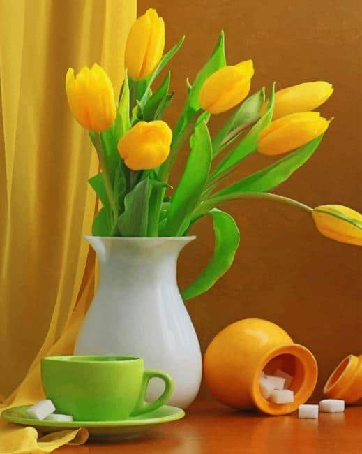 Yellow Tulip paint by numbers