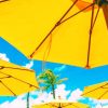 Yellow Umbrella Blue Sky paint by numbers