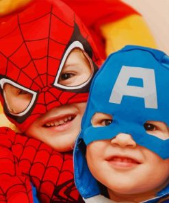 Young Super Heroes paint by numbers