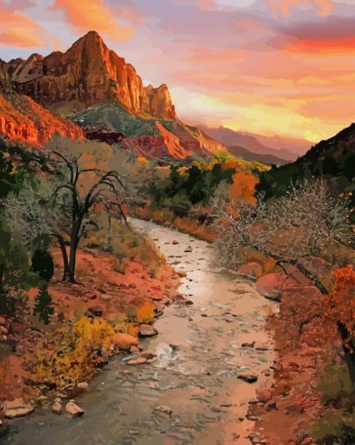 Zion National Park Utah paint by number
