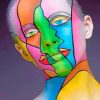 Abstract Colorful Face Art paint by numbers