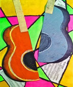 Abstract Guitar Art paint by numbers