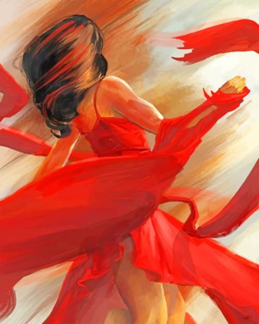 Abstract Woman In Red paint by numbers