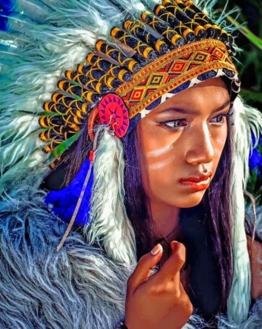 American Indian Woman paint by numbers