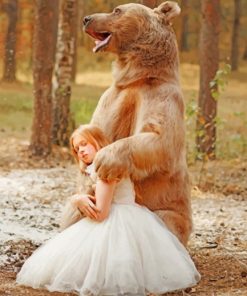 Bear And Little Girl paint by numbers