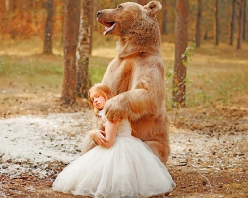 Bear And Little Girl paint by numbers
