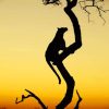 Big Cat Silhouette Sundown paint by numbers