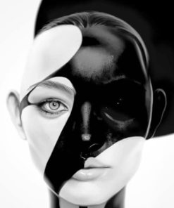 Black And White Face Art paint by numbers