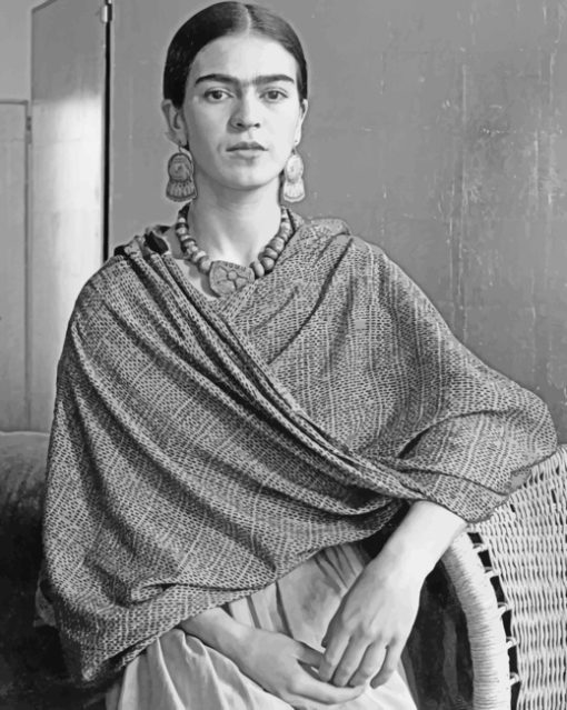 Black And White Frida Kahlo paint by numbers