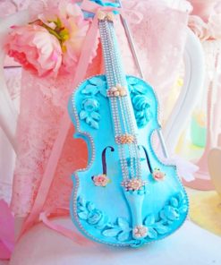 Blue Chic Violin paint by numbers