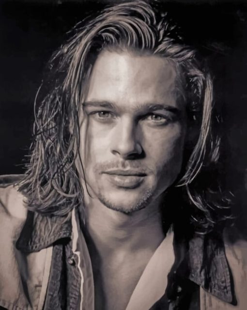 Brad Pitt With Long Hair painting by numbers