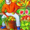 Caribbean Fruits Seller paint by numbers
