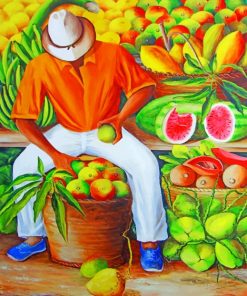 Caribbean Fruits Seller paint by numbers